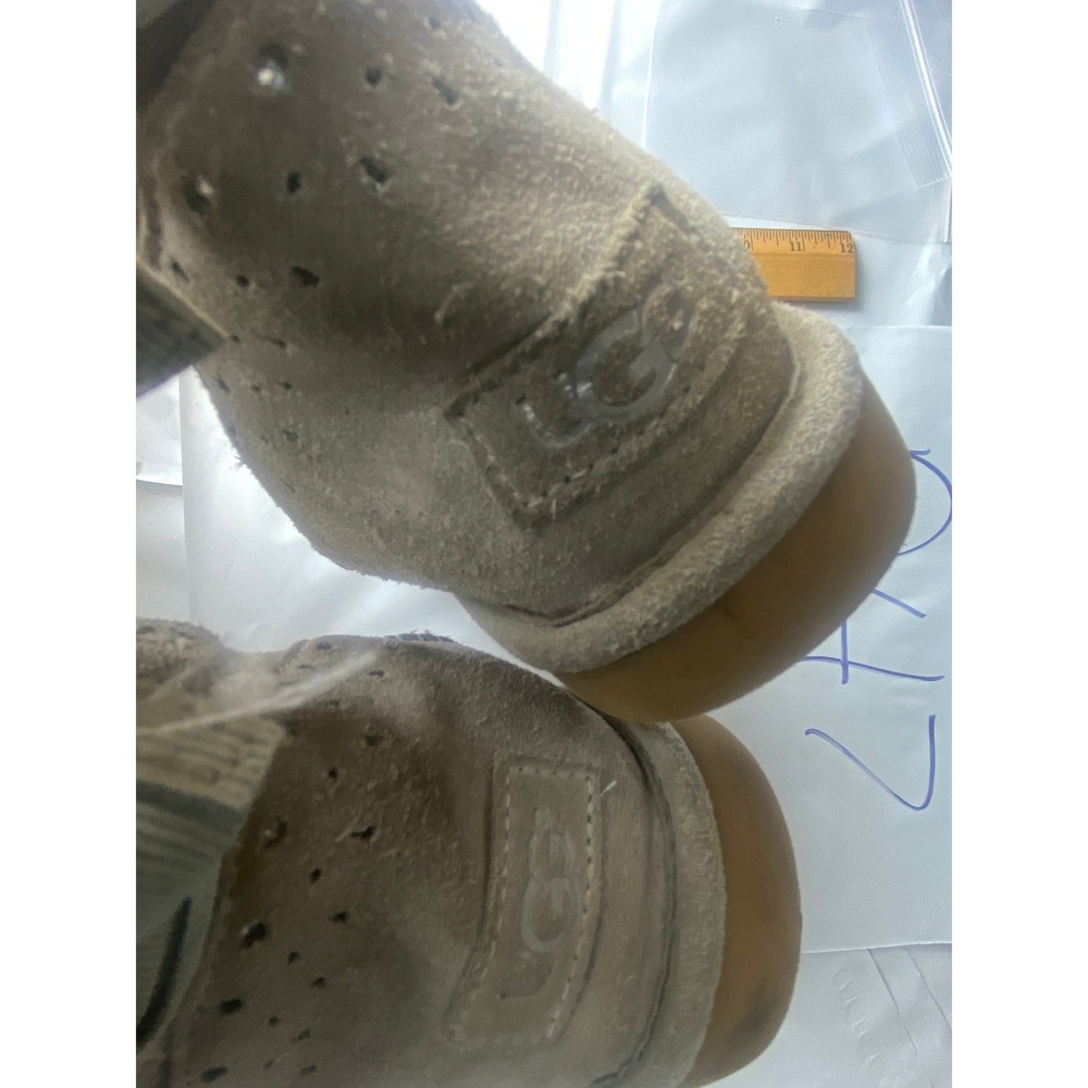 UGG‎ Gita Bow Mini Perforated Suede Boots Gray Women's Size 7